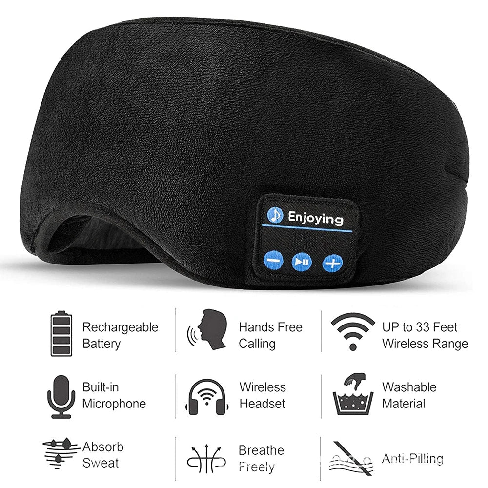 Bluetooth Sleep Eye Mask Wireless Intelligent Shading 3D Soft Elastic Comfortable Music Earphones Sleeping Mask